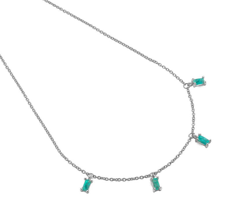 4 Blue Amazonite Stone Necklace
