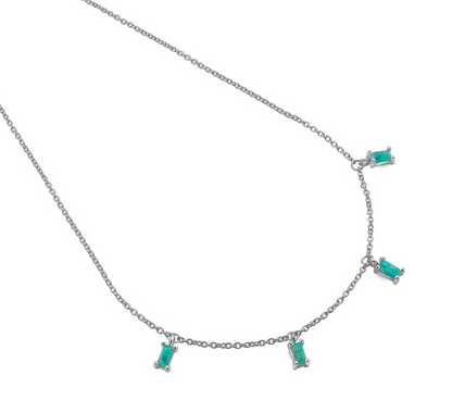 4 Blue Amazonite Stone Necklace