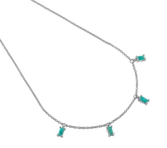 4 Blue Amazonite Stone Necklace