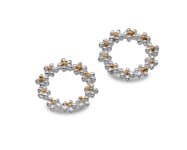 Circular Daisy Stud Earrings