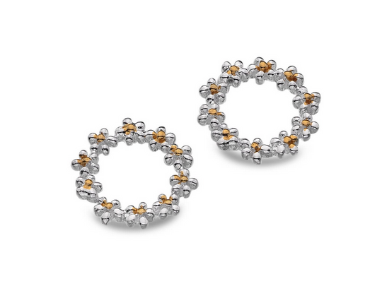 Circular Daisy Stud Earrings