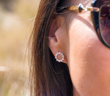 Circular Daisy Stud Earrings
