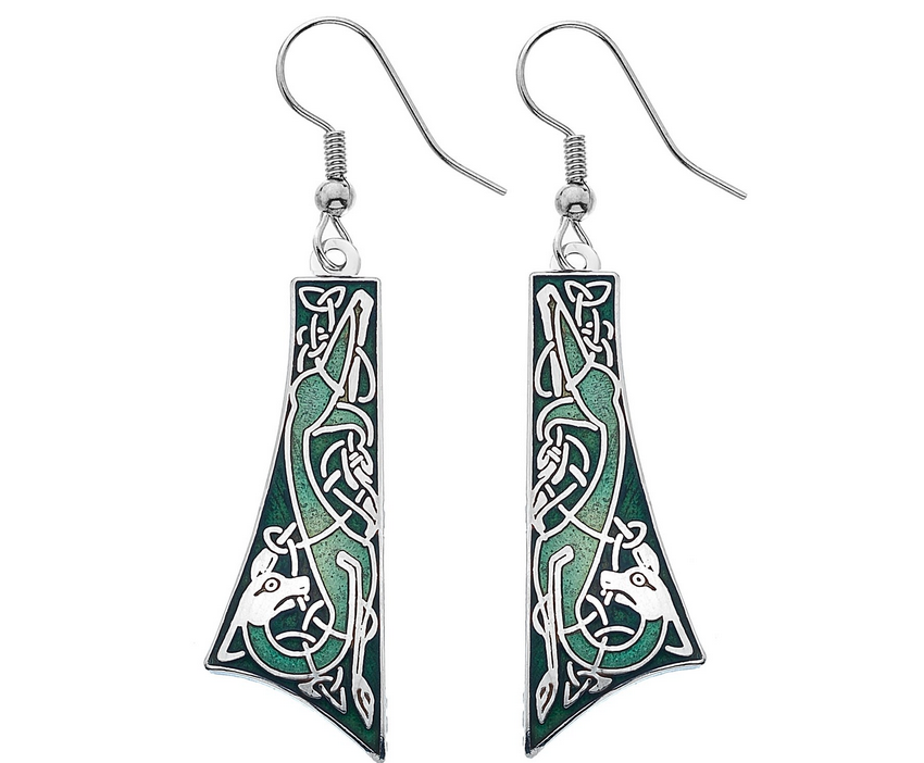 Celtic Dog Tie Shaped Earrings