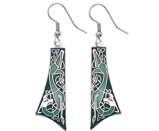 Celtic Dog Tie Shaped Earrings