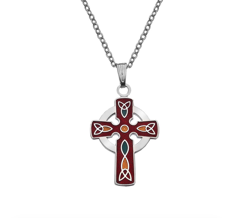 Celtic Cross Red Necklace
