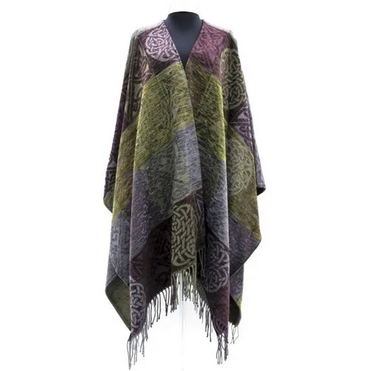 Celtic Knot Knightshade Chenille And Wool Ruana