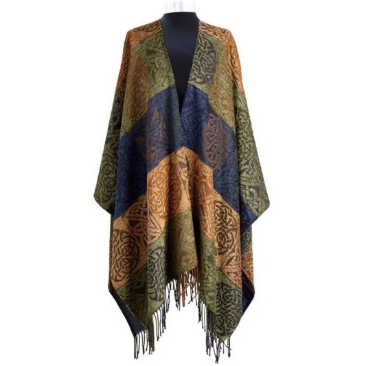 Celtic Knot Clansman Chenille And Wool Ruana