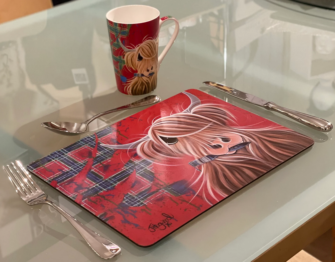 Tartan Paint Placemat & Coaster Set