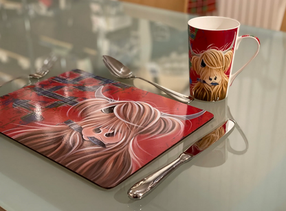 Tartan Paint Placemat & Coaster Set