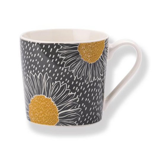Grey Artisan Floral Mug
