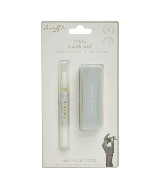 Nail Care Set - Cuticle Oil And 4 In 1 Nail Buffer