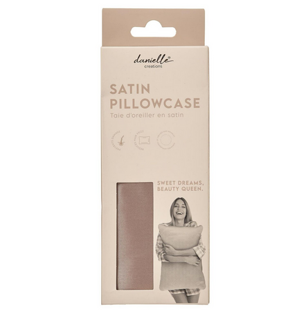 Taupe Coloured Satin Pillow Case