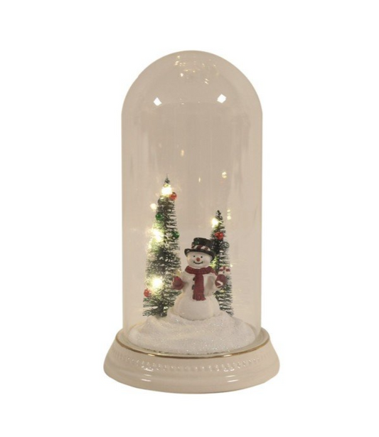 LED Snowman Glass Dome Decoration 23cm