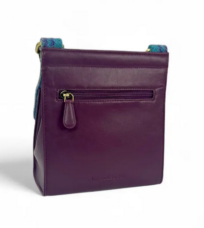 Green/Purple Plaid Medium Satchel Bag