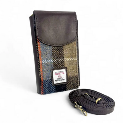 Blue/Brown Check Phone Purse