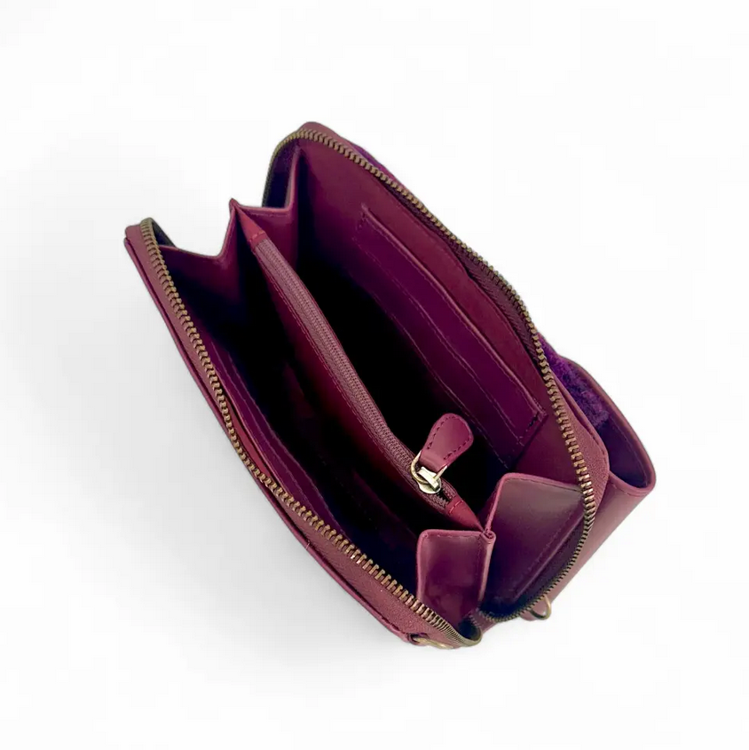 Purple Check Phone Purse