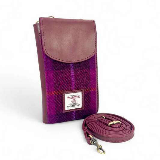 Purple Check Phone Purse