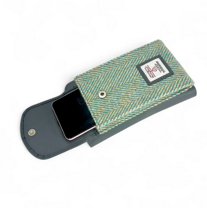 Turquoise Herringbone Phone Purse