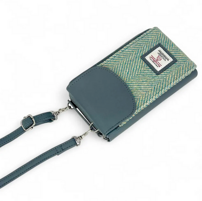 Turquoise Herringbone Phone Purse