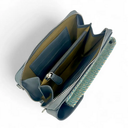 Turquoise Herringbone Phone Purse