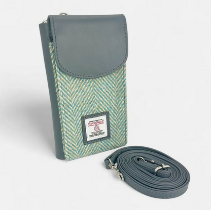 Turquoise Herringbone Phone Purse