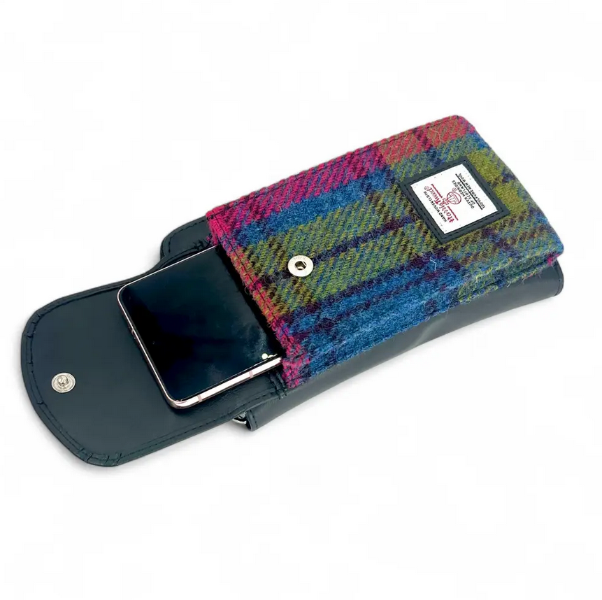 Blue/Pink Check Phone Purse