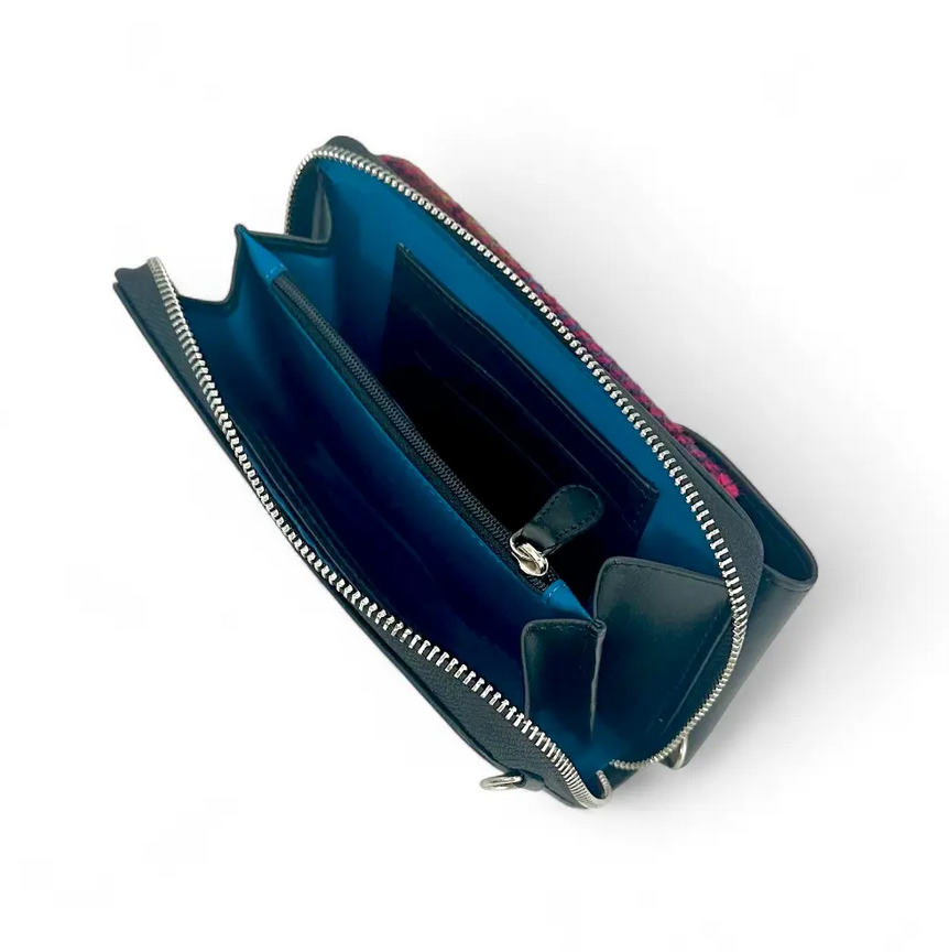 Blue/Pink Check Phone Purse