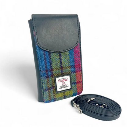Blue/Pink Check Phone Purse
