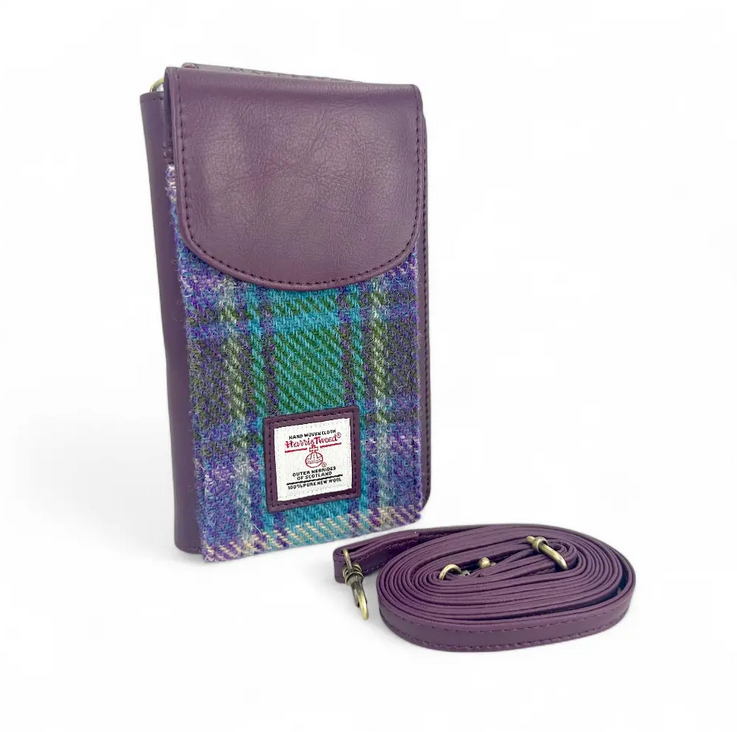 Green Purple Plaid Phone Purse