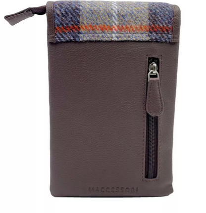 Blue/Brown Check Mini Crossbody Bag