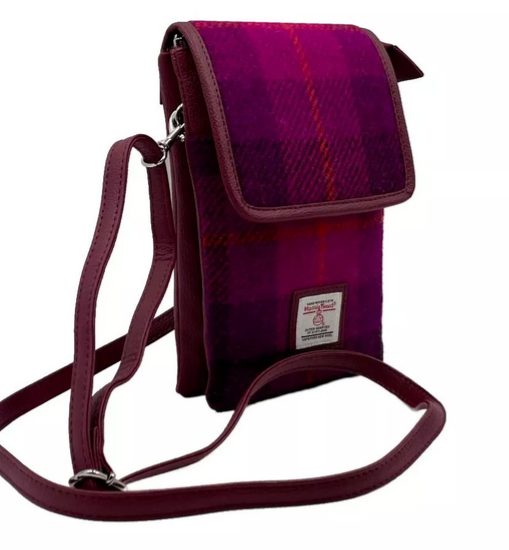 Purple Check Mini Crossbody Bag