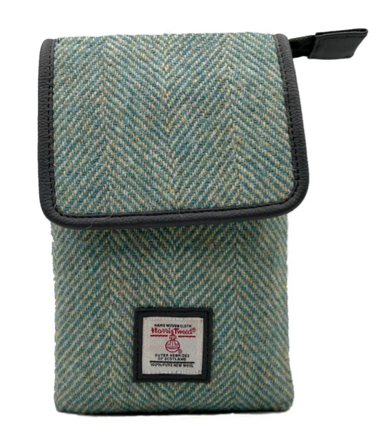 Turquoise Herringbone Mini Crossbody Bag
