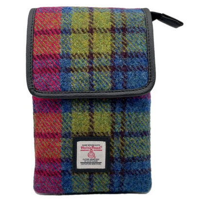Blue/Pink Check Mini Crossbody Bag