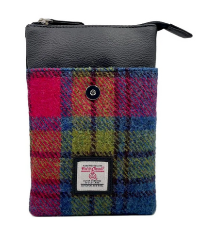 Blue/Pink Check Mini Crossbody Bag