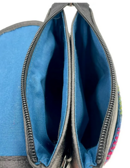 Blue/Pink Check Mini Crossbody Bag