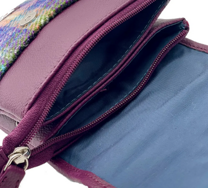 Green/Purple Plaid Mini Crossbody Bag