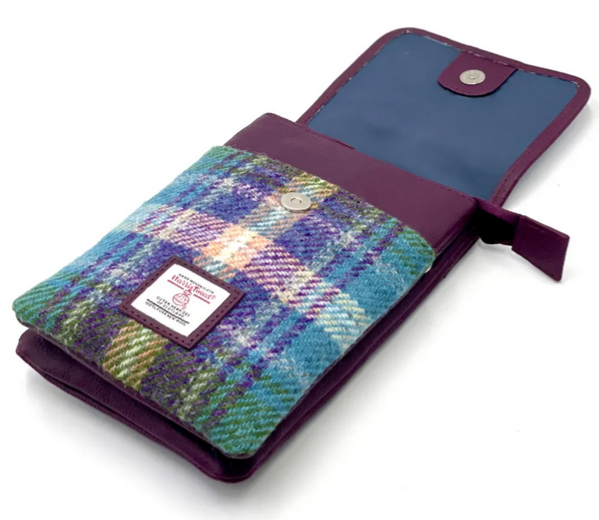 Green/Purple Plaid Mini Crossbody Bag