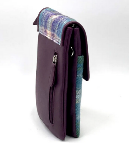 Green/Purple Plaid Mini Crossbody Bag