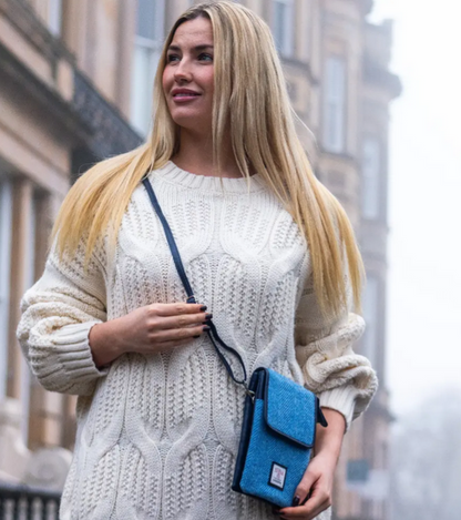 Sky Blue Check Mini Crossbody Bag