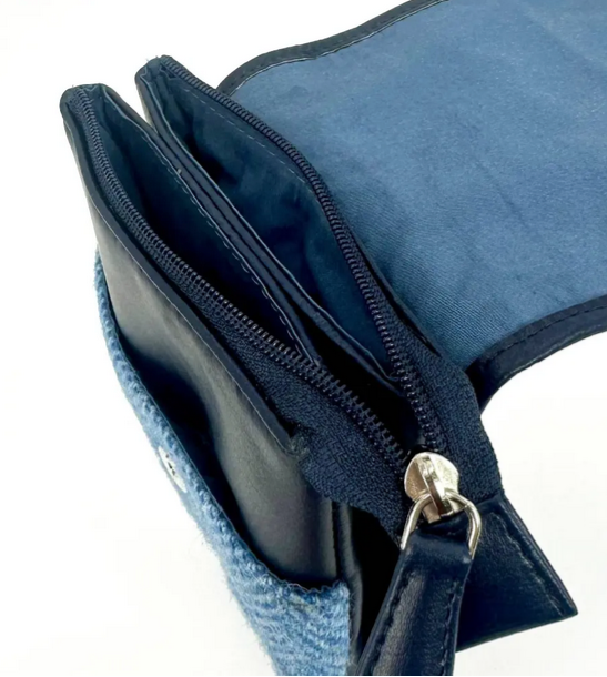Sky Blue Check Mini Crossbody Bag