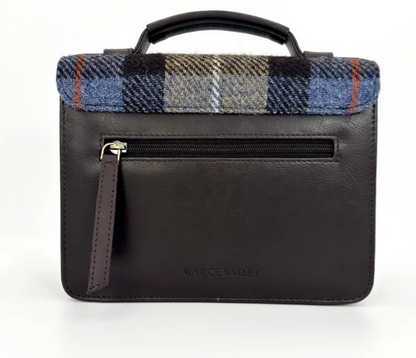 Blue/Brown Check Mini Messenger Bag