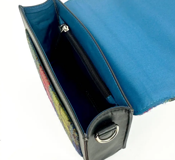 Blue/Pink Check Mini Messenger Bag