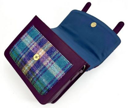 Green/Purple Plaid Mini Messenger Bag