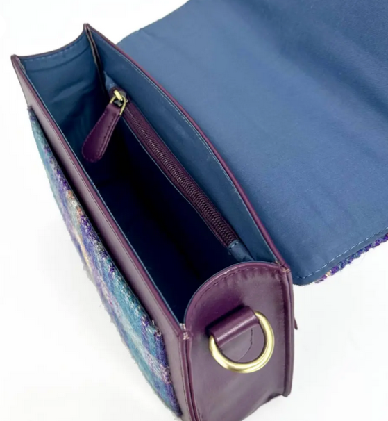 Green/Purple Plaid Mini Messenger Bag