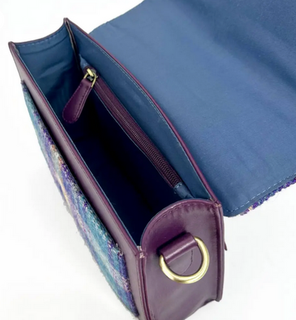 Green/Purple Plaid Mini Messenger Bag