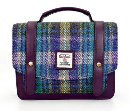 Green/Purple Plaid Mini Messenger Bag