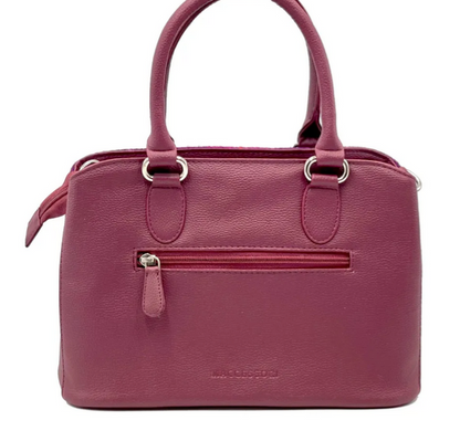 Purple Check Top Handle Bag