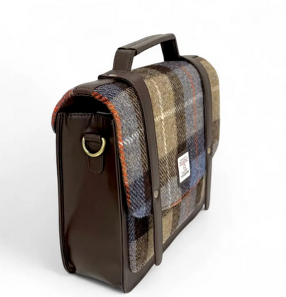 Blue Brown Check Ladies Messenger Bag