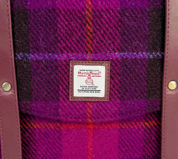 Purple Check Ladies Messenger Bag