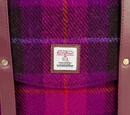 Purple Check Ladies Messenger Bag
